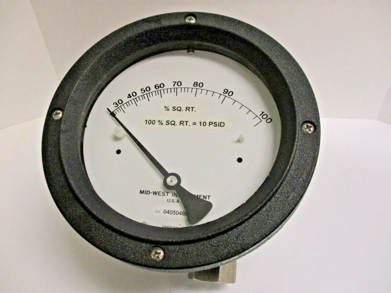 MID-WEST 0-100% SQ ROOT ANALOG PRESSURE GAUGE, 130SC-54-OO