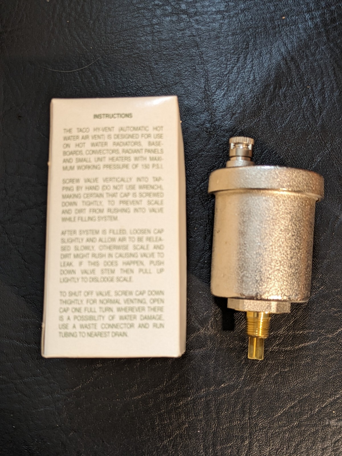 Taco 400 HY-VENT Automatic Hot Water Air Vent 1/8 In NPT 150 PSI NEW