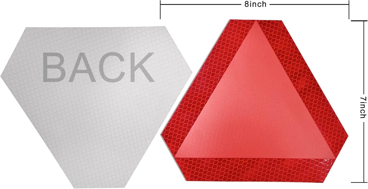 Slow Moving Vehicle Sign 2 Pack 7 x 8 Diamond Grade Reflective Slow Moving Decal