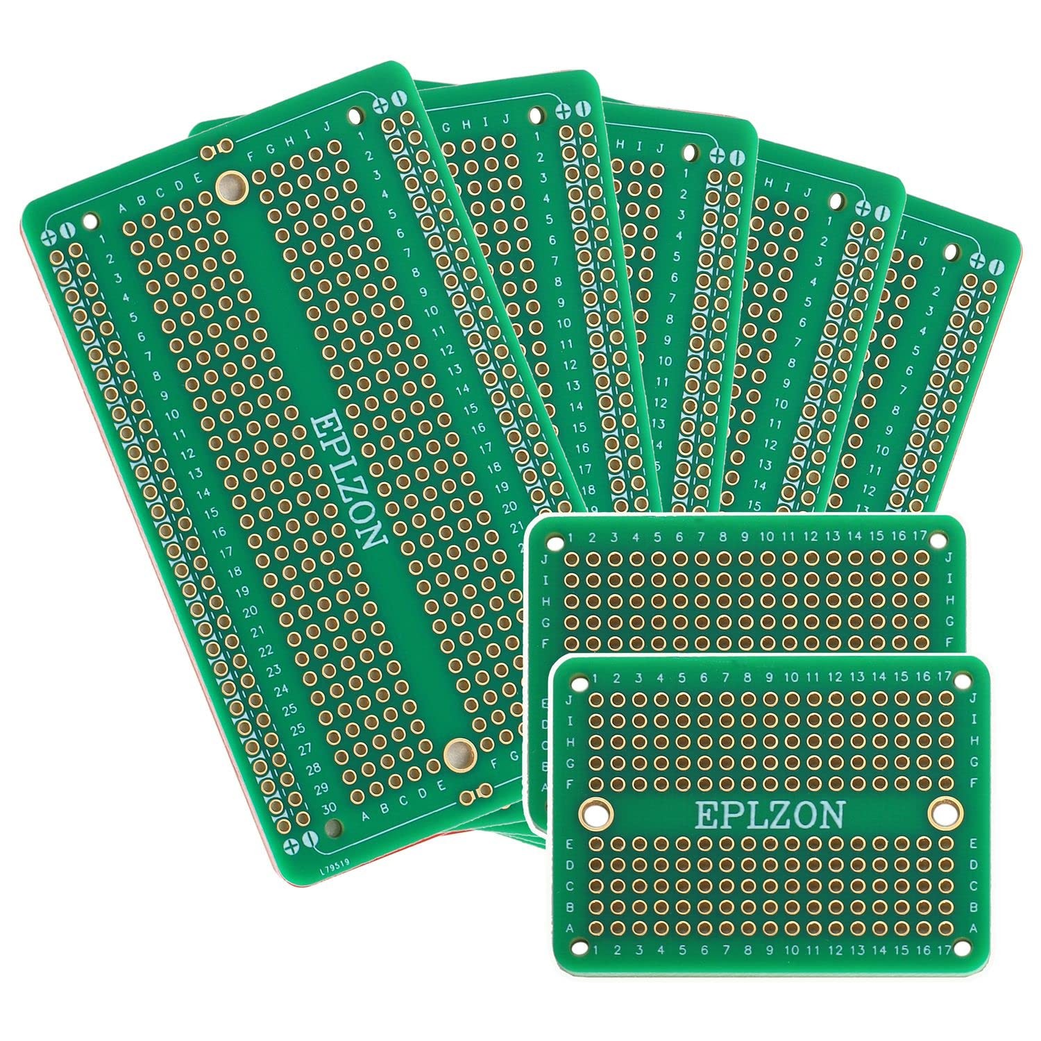 5 PCS Solderable Breadboard PCB Board GoldPlated Arduino Projects 3.5×2.05