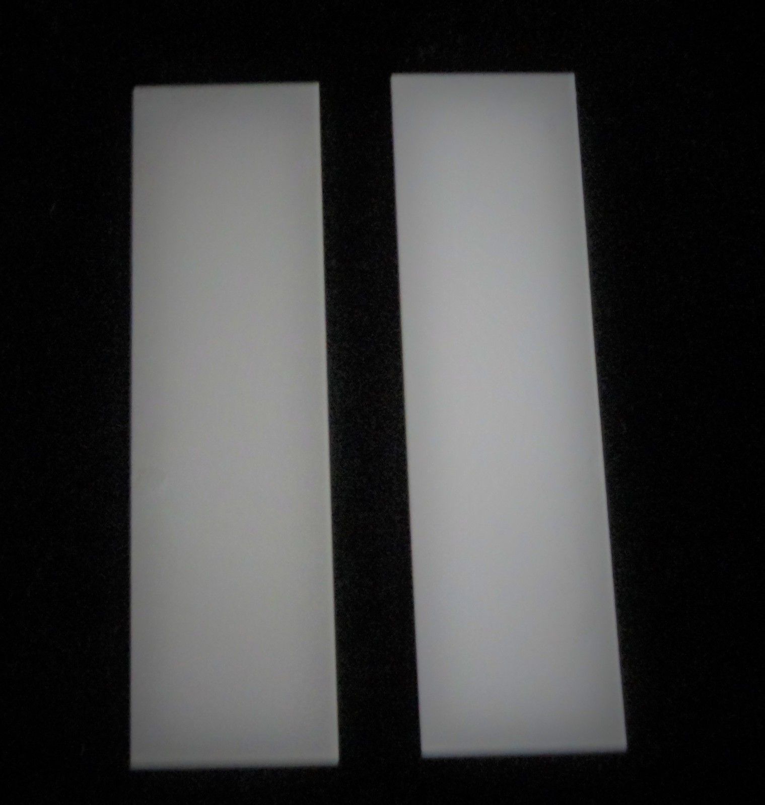 PAIR OF THIN RECTANGULAR ALUMINA CERAMIC SHEET 4.500″ LONG x 1.25″ WIDE No.: 398