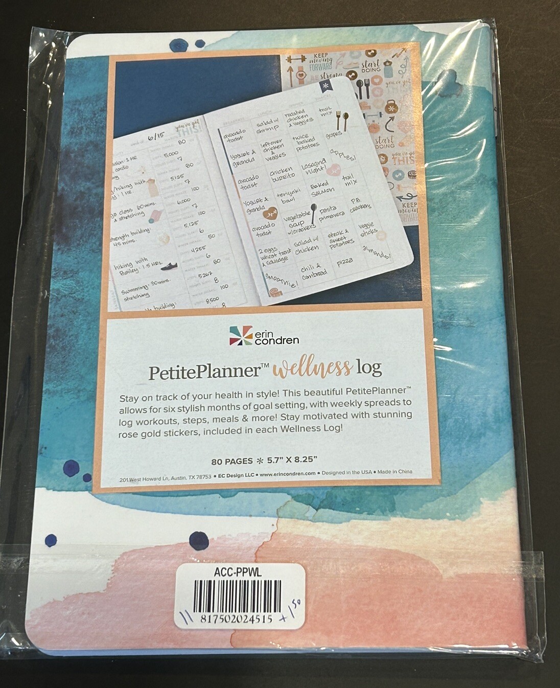 NEW Erin Condren Wellness Log Petite Planner