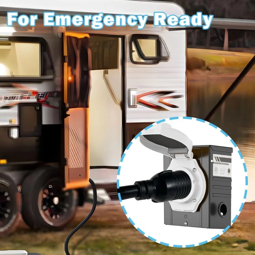 NEMA 3Ft L14-30P to 50A SS2-50R with Locking Ring 120V/240 30 Amp 4 Prong Male t