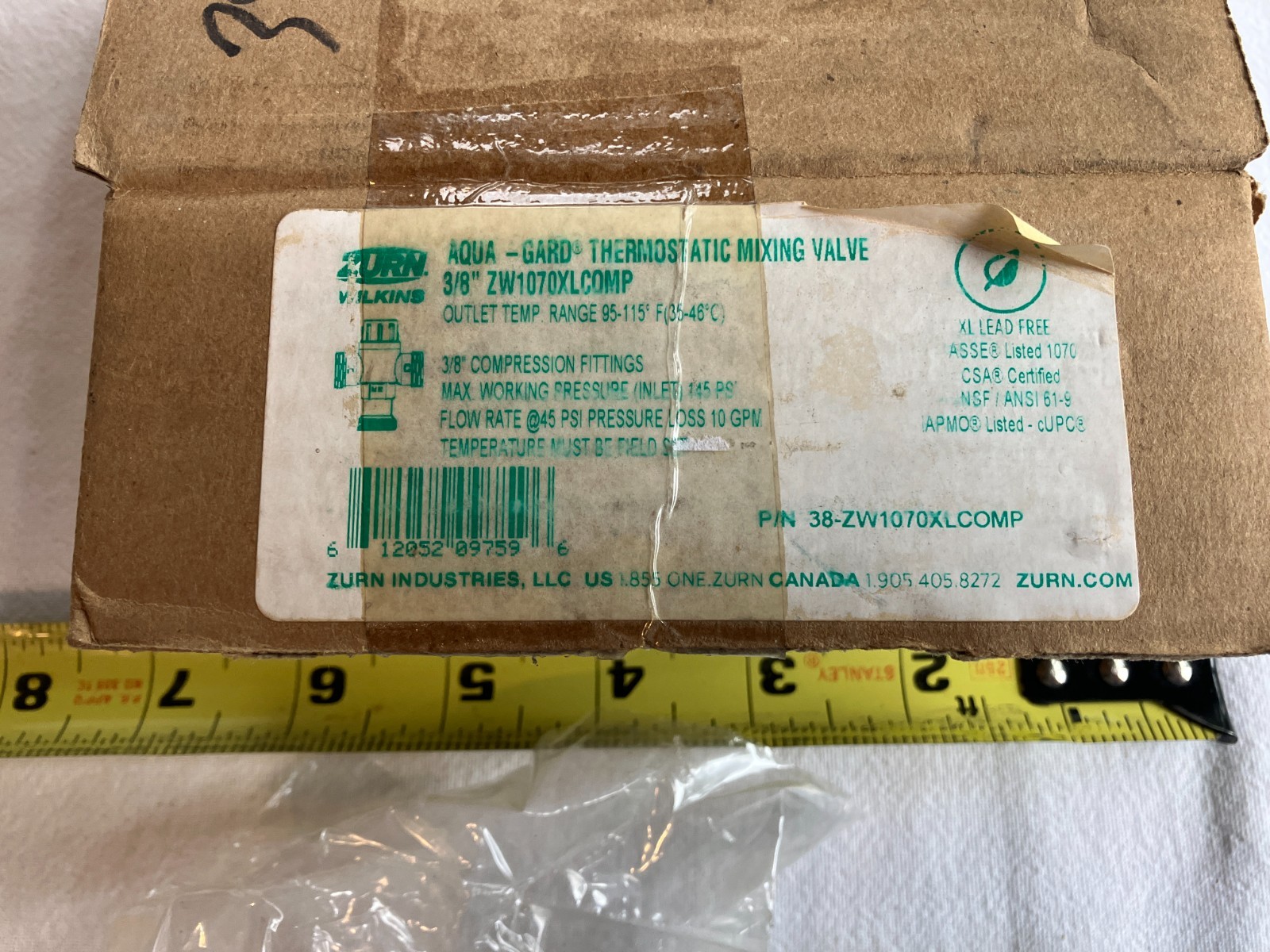 Zurn Wilkins 38-ZW1070XLCOMP 3/8” Aqua-Gard Thermostatic Mixing Valve, 3/8″ Comp