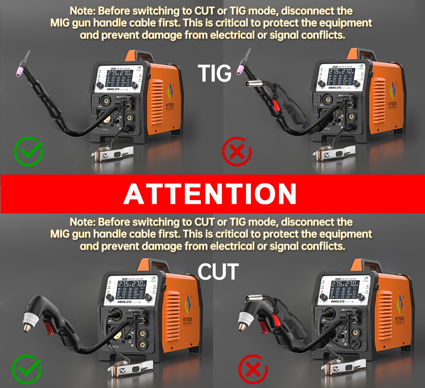 6in1 Plasma Cutter 200A Spot Gas Gasless-MIG MMA HF-TIG Welding Machine for ALU