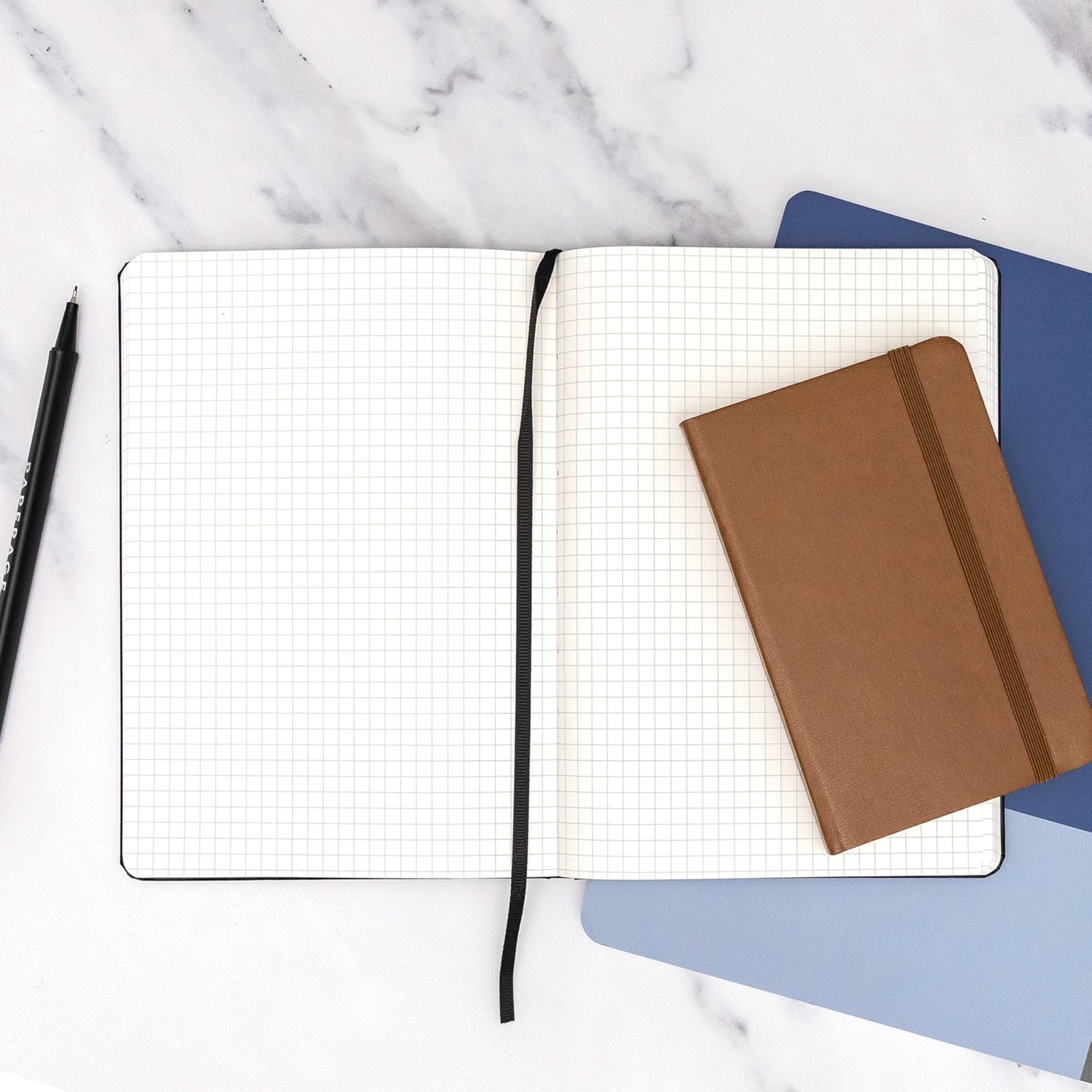 PAPERAGE Graph Paper Spiral Notebook & Journal, (Navy), 160 Pack of 1, Navy