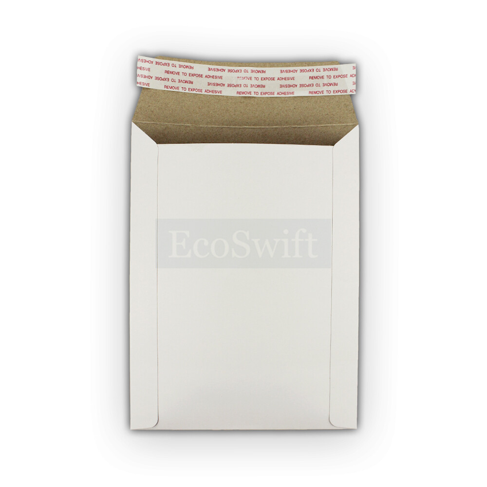 5 6 x 8 EcoSwift White CD/DVD Photo Ship Flats Cardboard Envelope Mailer Mailers