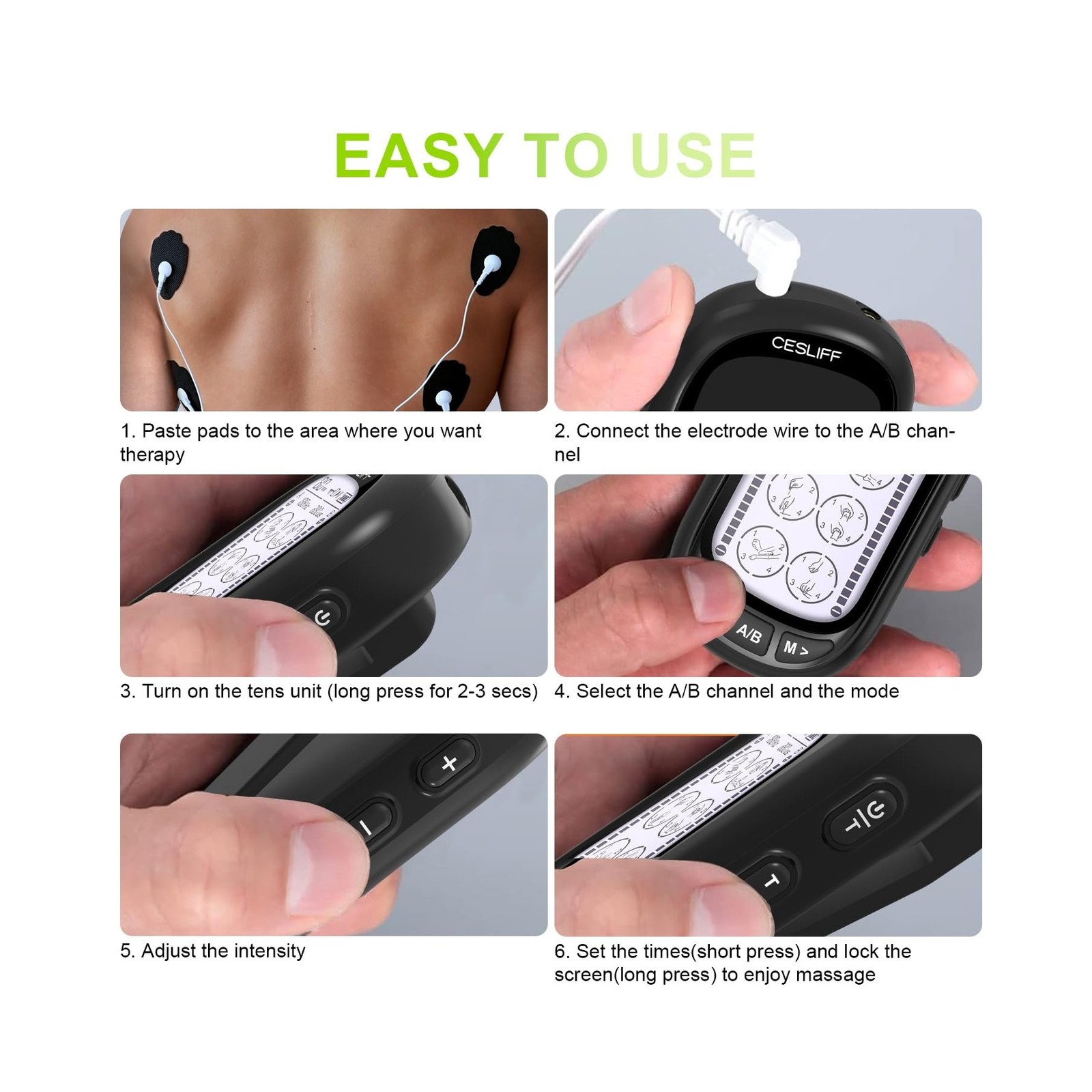Dual Channel TENS EMS Unit 24 Modes 36 Levels, Upgraded Large S… FAST USA SHIP