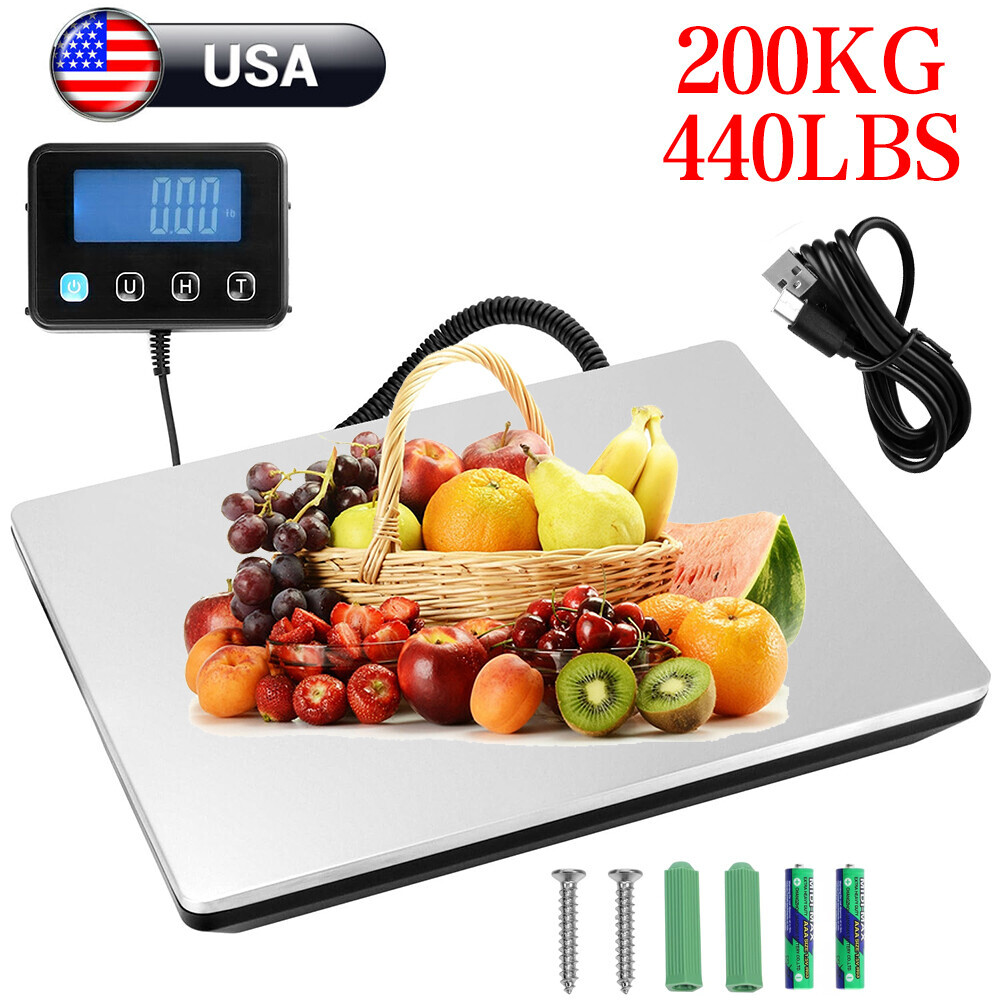 440LB Heavy Duty Digital Postal Parcel Scales Platform Postage Shipping Weighing