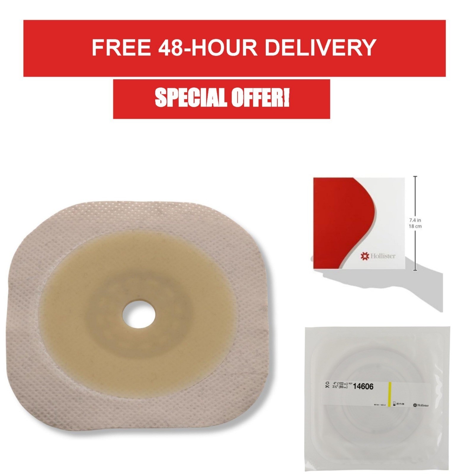 Hollister New Image Flat Flextend Skin Barrier, 5 Pack, Ostomy Supplies