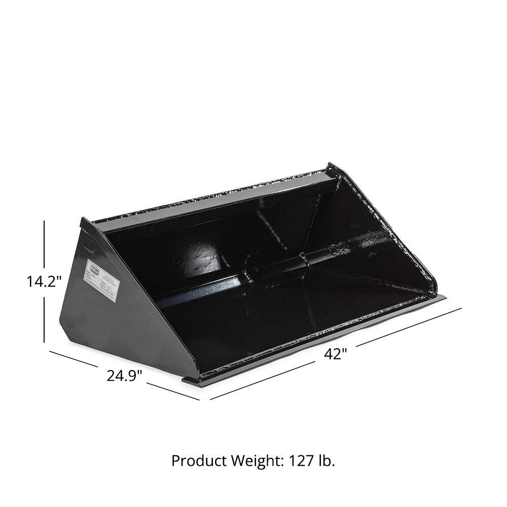 Titan Attachments Mini Skid Steer Bucket 42″ 134.2 lb. Quick Tach Powder Coated