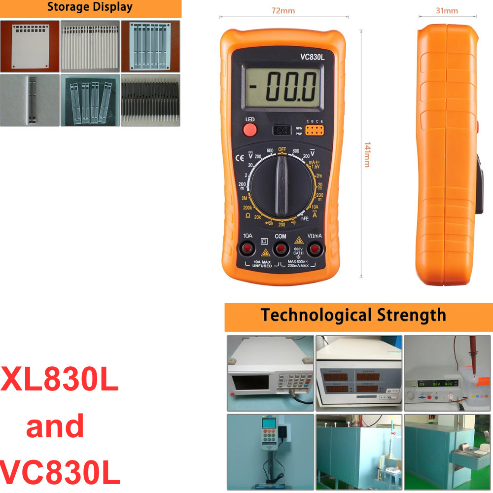 LCD Digital Multimeter Voltmeter Ammeter Ohmmeter Volt AC DC Tester Leads Meter