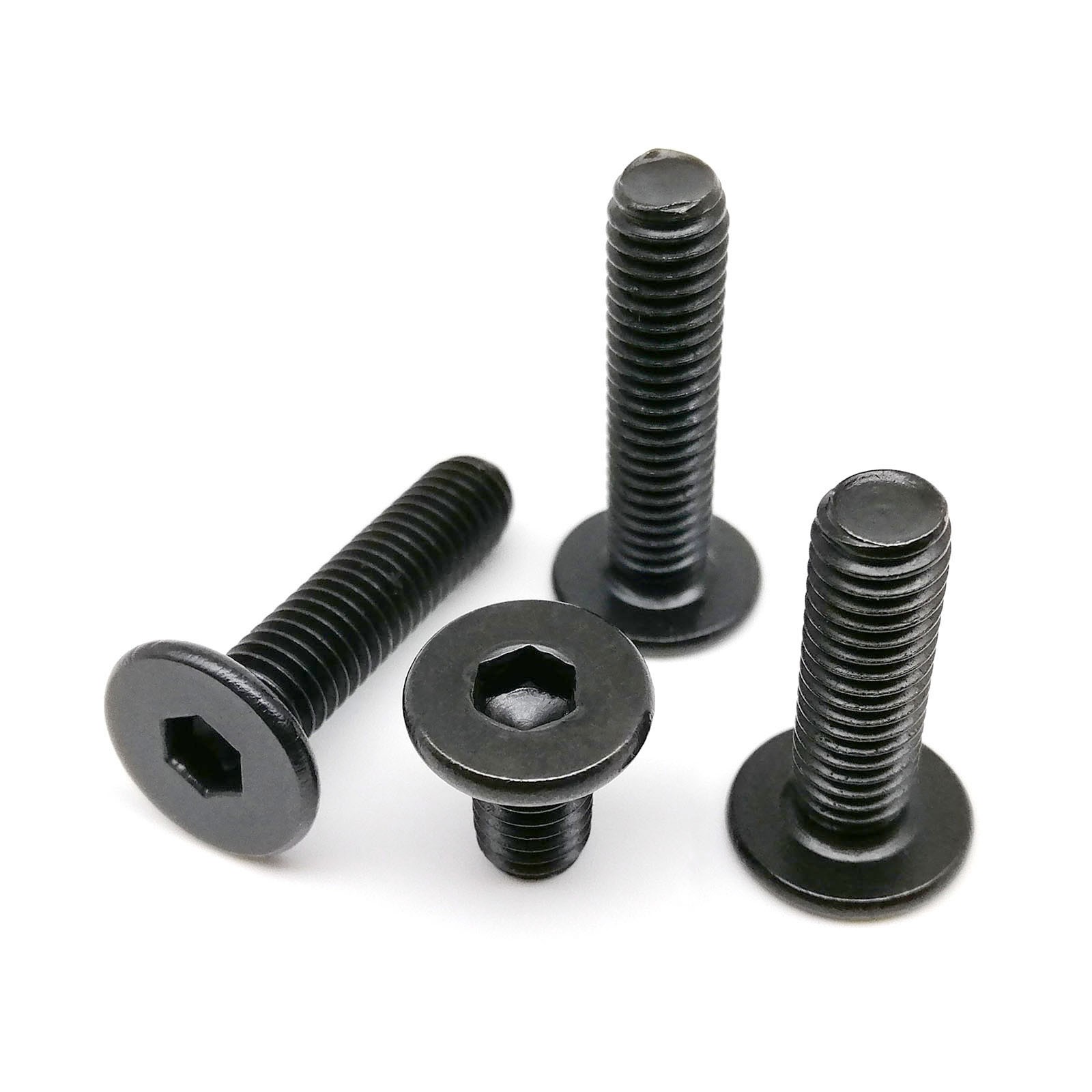 Black 304 Stainless Steel Allen Hex Socket Utrathin Flat Head Screws M2 M3 M4 M5