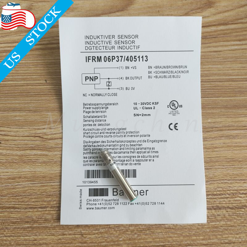 New In Bag For Baumer IFRM 06P37/405113 10-30VDC 2mm Proximity Switch Sensor