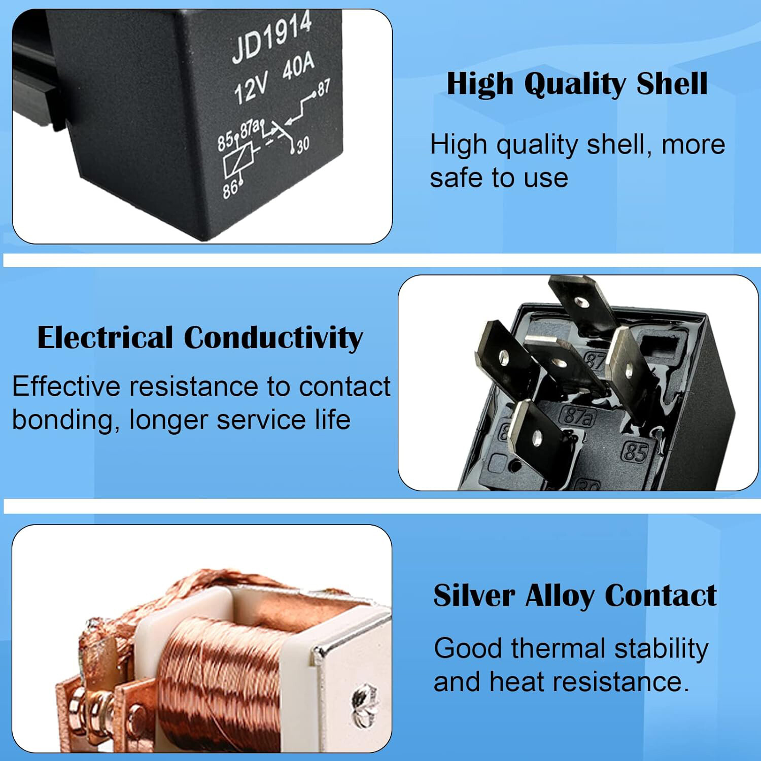 5pcs 5Pin Car Automotive SPDT Relay Switch Harness Socket Waterproof 40A 12V DC