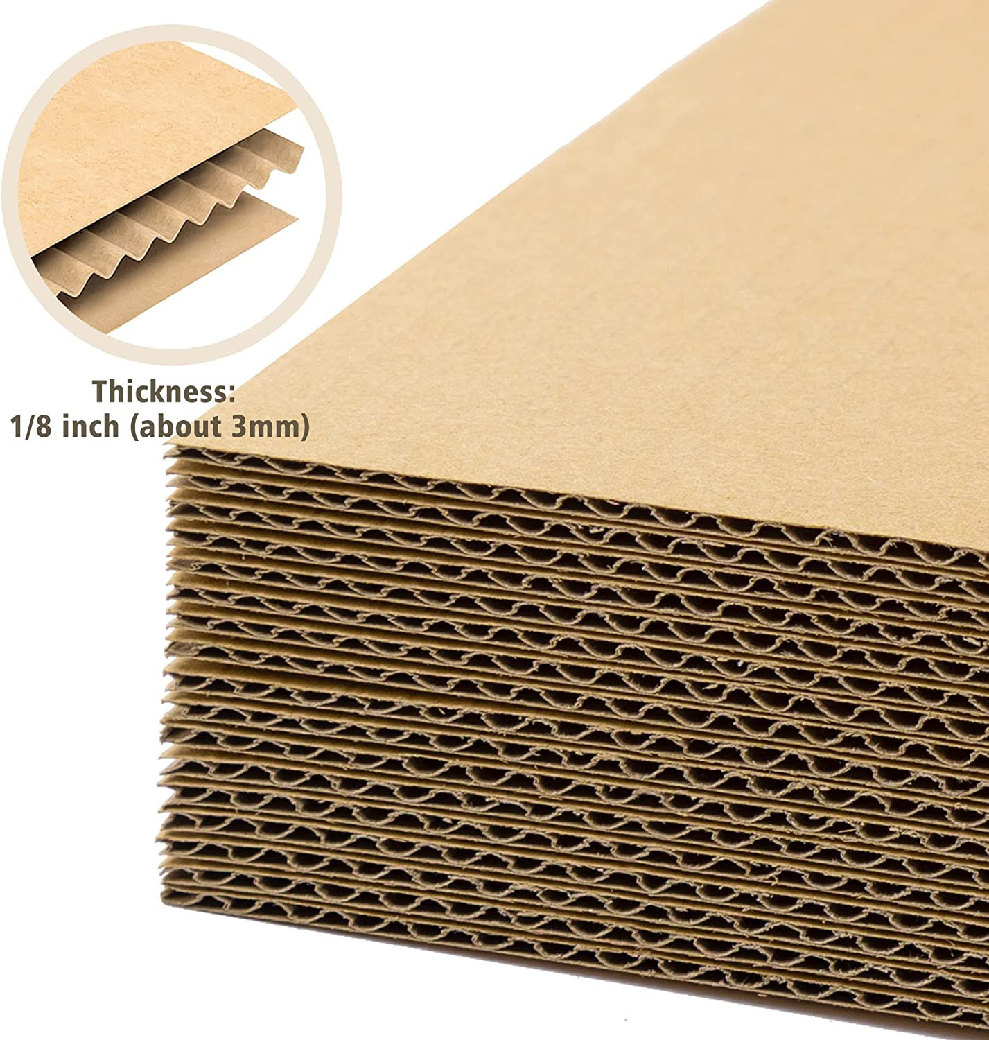 Golden State Art, 50 Pack 5X7 Corrugated Cardboard Sheets Cardboard Inserts Flat