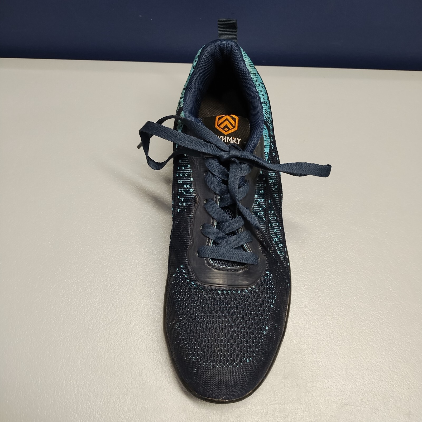 DYKHMILY Safety Work Shoes Womens 9 Navy Steel Toe Breathable Round Toe Lace Up