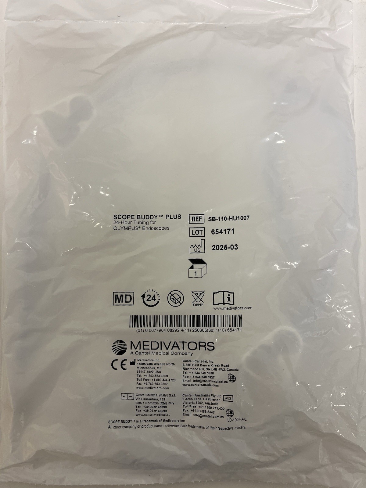 SCOPE BUDDY PLUS 24-Hour Tubing for OLYMPUS Endoscopes SB-110-HU1007