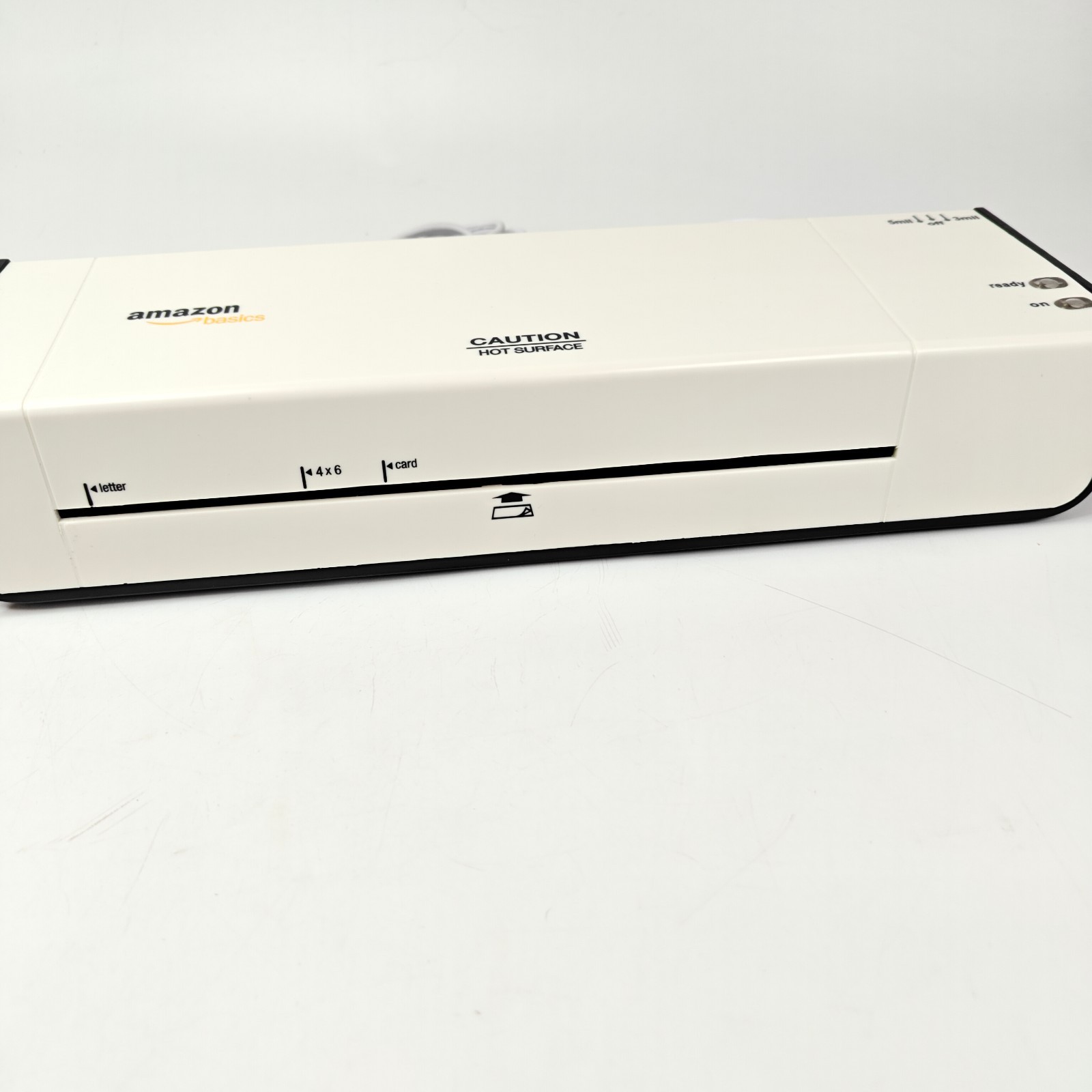 Amazon Basics PL9-US 9-Inch Thermal Laminator Machine White NEW w/Sample Pouchs