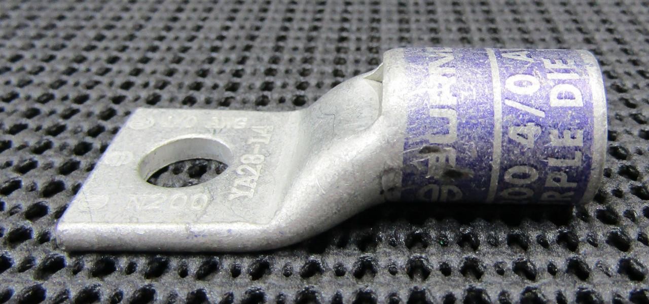 BURNDY YA28-L4 4/0AWG 1-HOLE PURPLE DIE 15 COMPRESSION LUG – NEW NO BOX