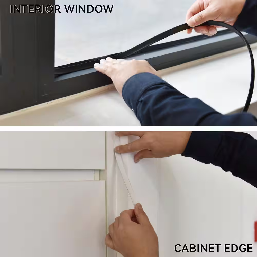 1/2 In. X 10 Ft. Black PVC inside Corner Self-Adhesive Flexible Caulk and Trim M