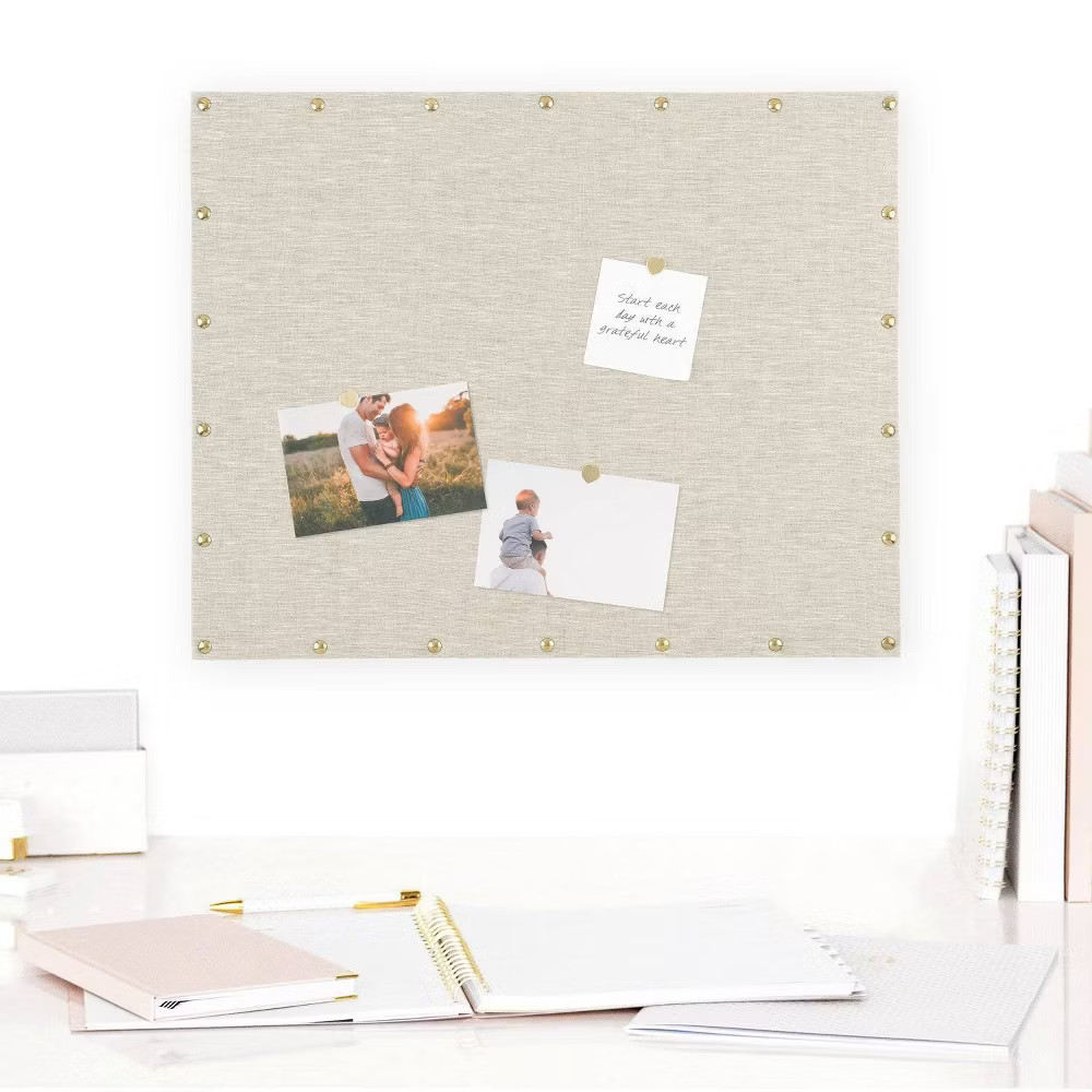 Sugar Paper Essentials 16″x20″ Fabric Pin Board: Wall Mount Bulletin Board Flax