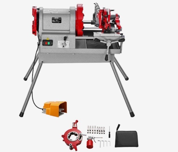 VEVOR Electric Pipe Threader Machine 900W 2-Speed Threading Cutter 1/2″ to 4″
