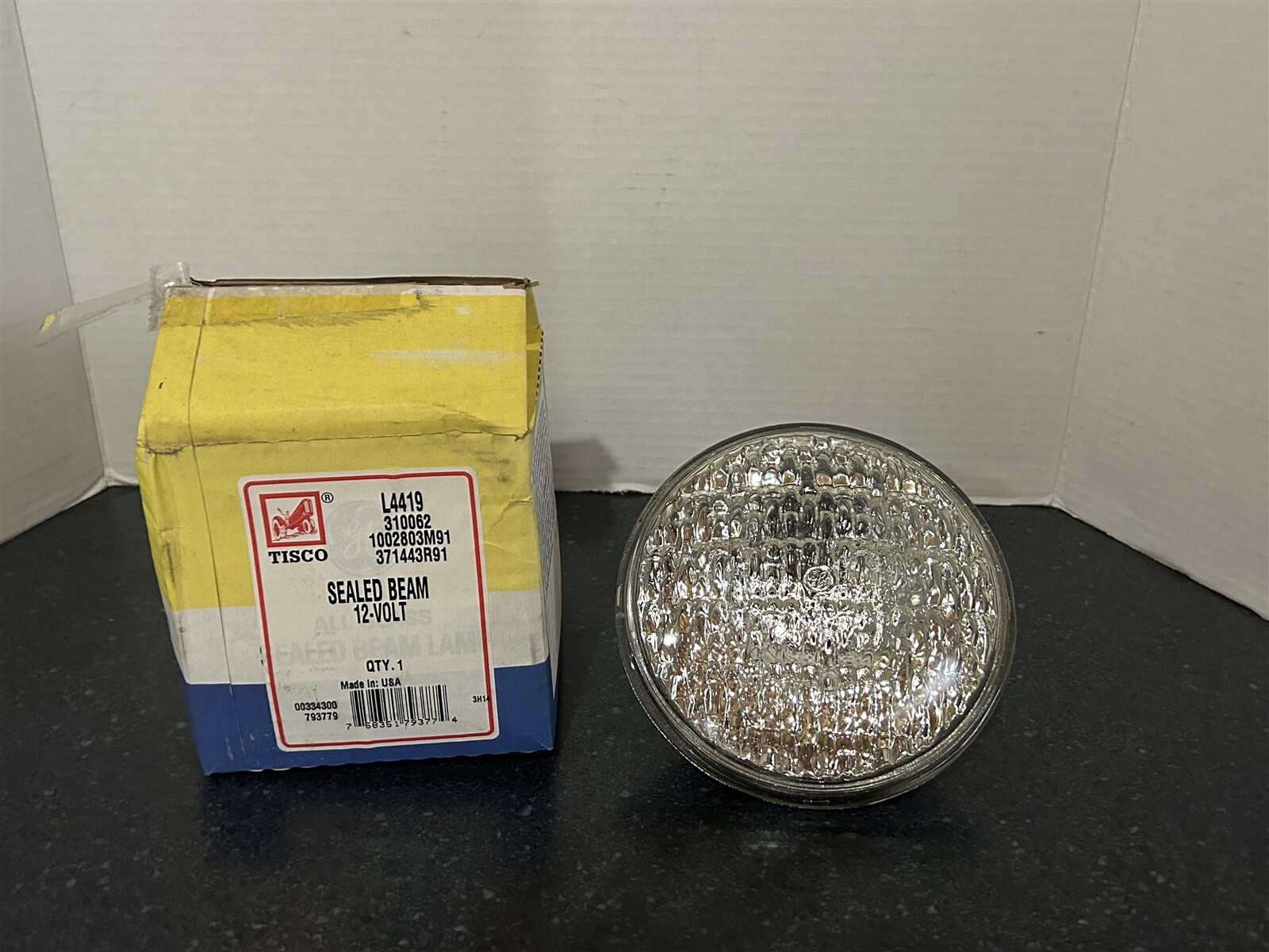 Tisco / GE New Old Stock Part # L4419 Sealed Beam 12 Volt