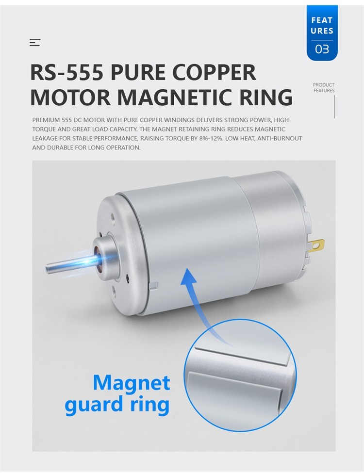 36GP-555 Planetary Micro Gear Motor 12V24V Ball Bearing Metal Shaft Diameter 8MM