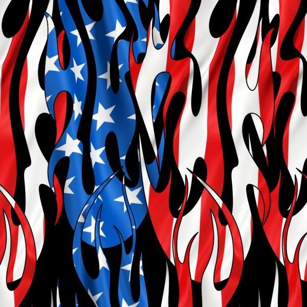 Tribal Flames US Flag 26 – 20″ x 38″ Hydrographic Film Hydro Dipping