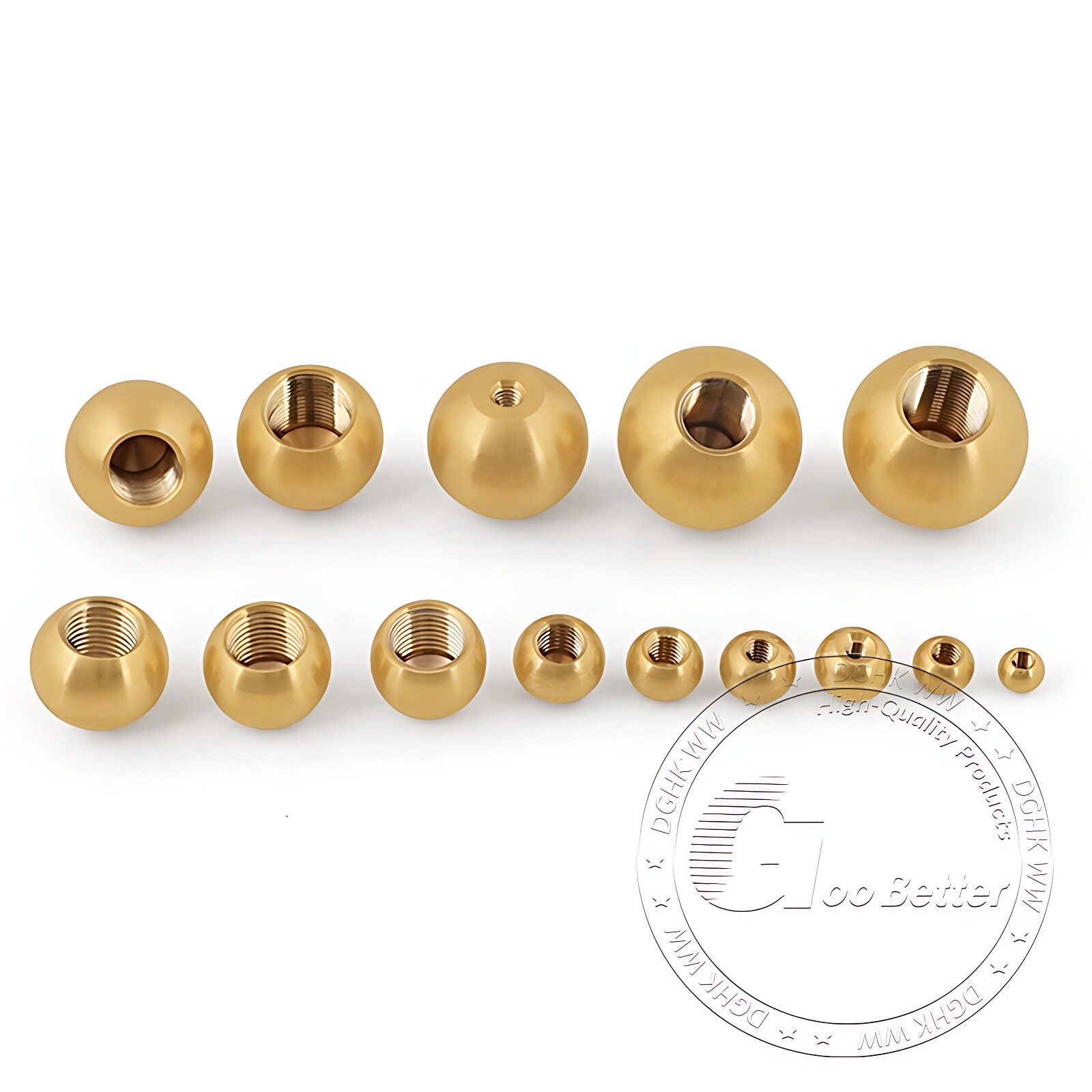 Pure Brass Thread Ball Nut With Internal Thread M3 M4 M6 M10 M12 Diameter 6-25mm
