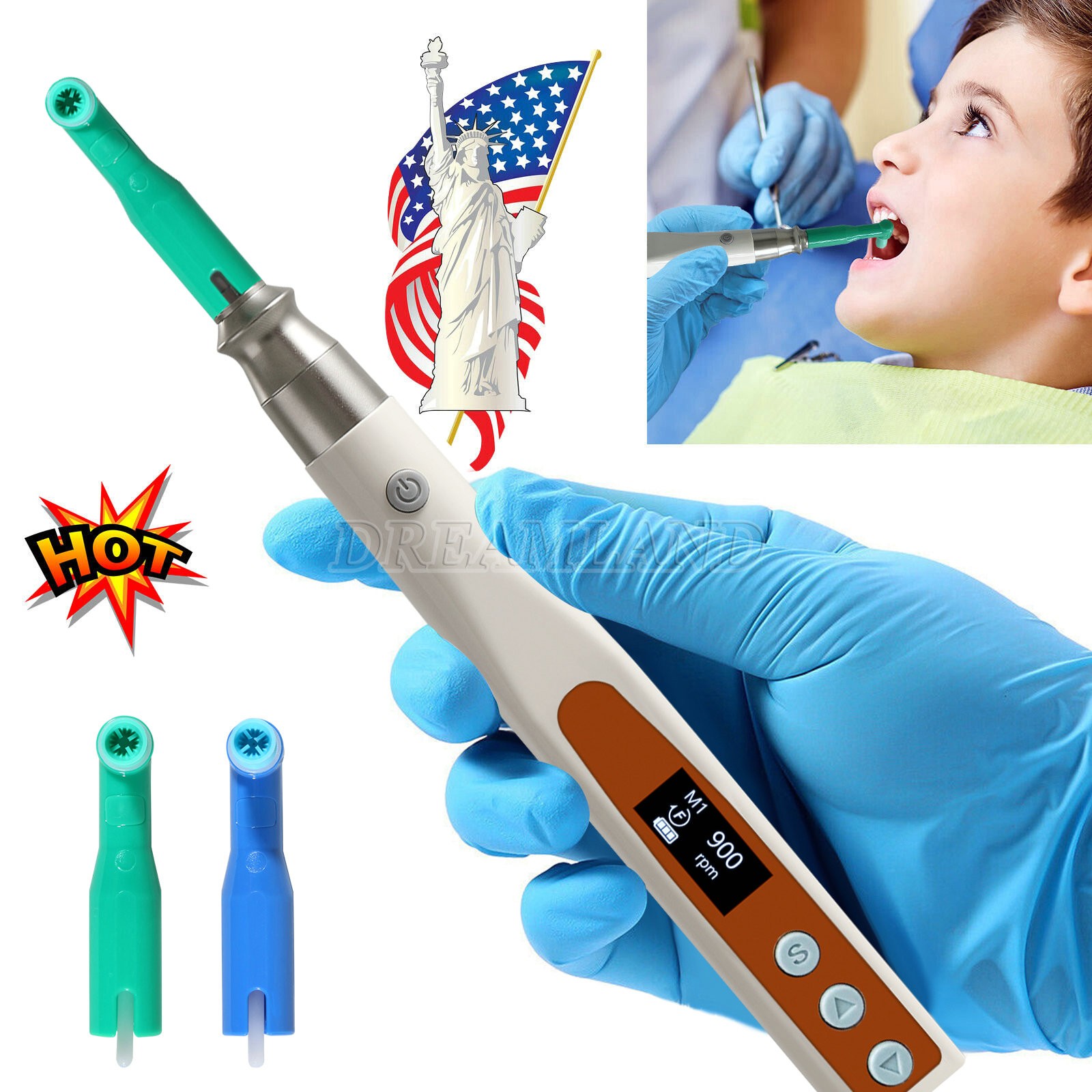 LED Dental Ultrasonic Piezo Scaler VRN /Wireless LCD Hygiene Prophy Handpiece