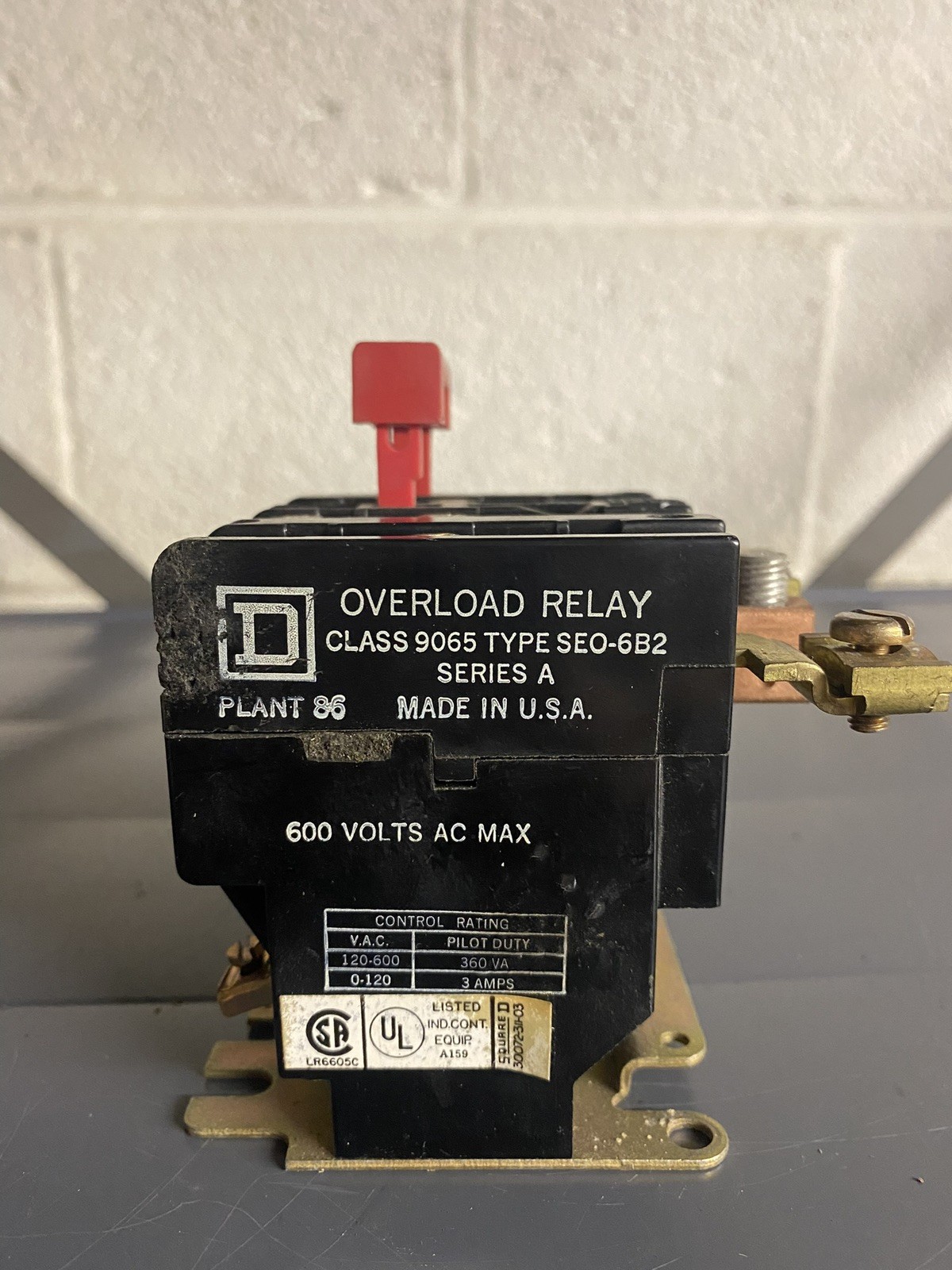 Square D SE0-6B2 Overload Protection Relay