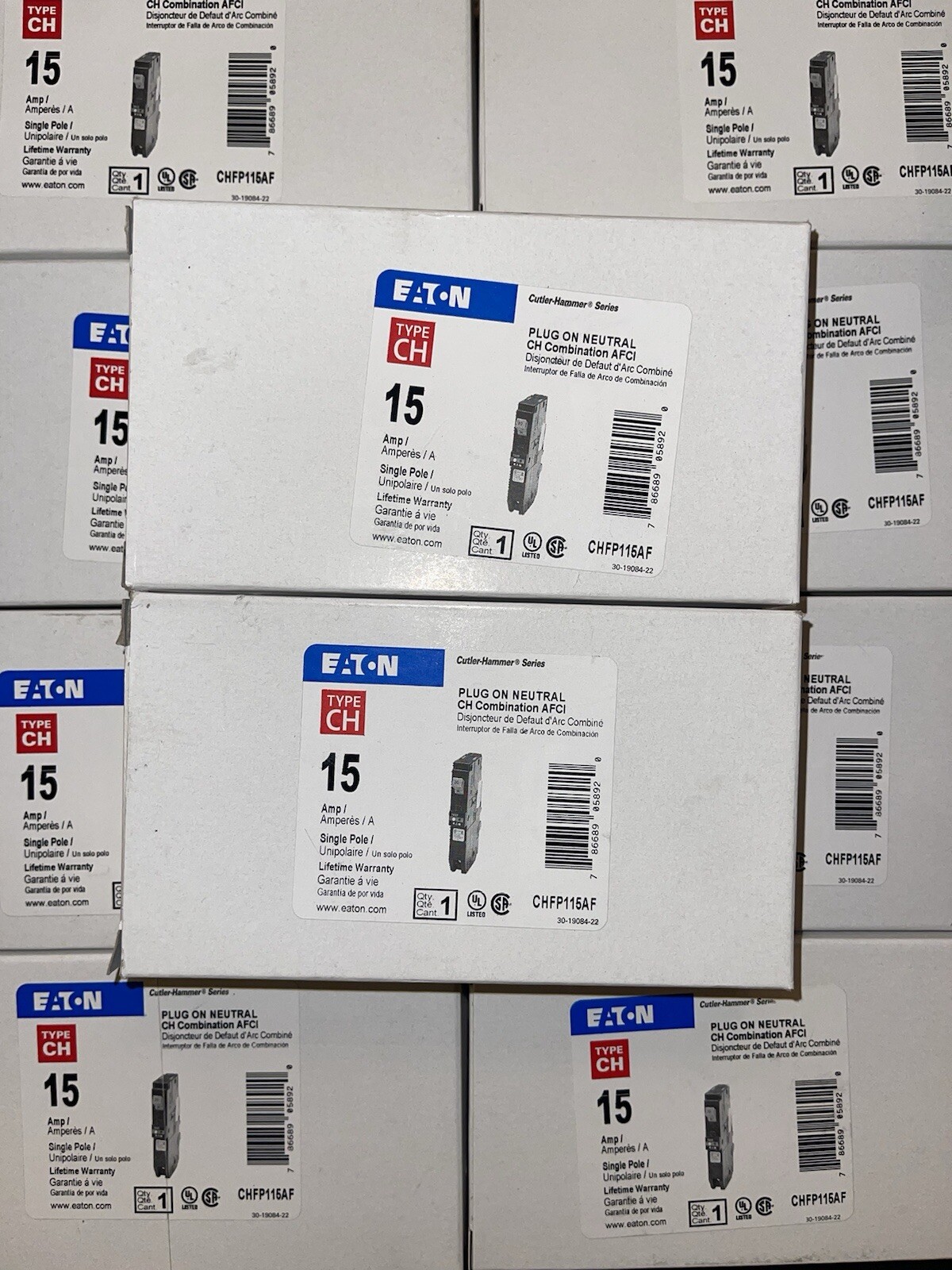 CHFP115AF 10 PCS CUTLER HAMMER 15A ARC-FAULT PLUG-ON NEUTRAL CIRCUIT BREAKER NEW