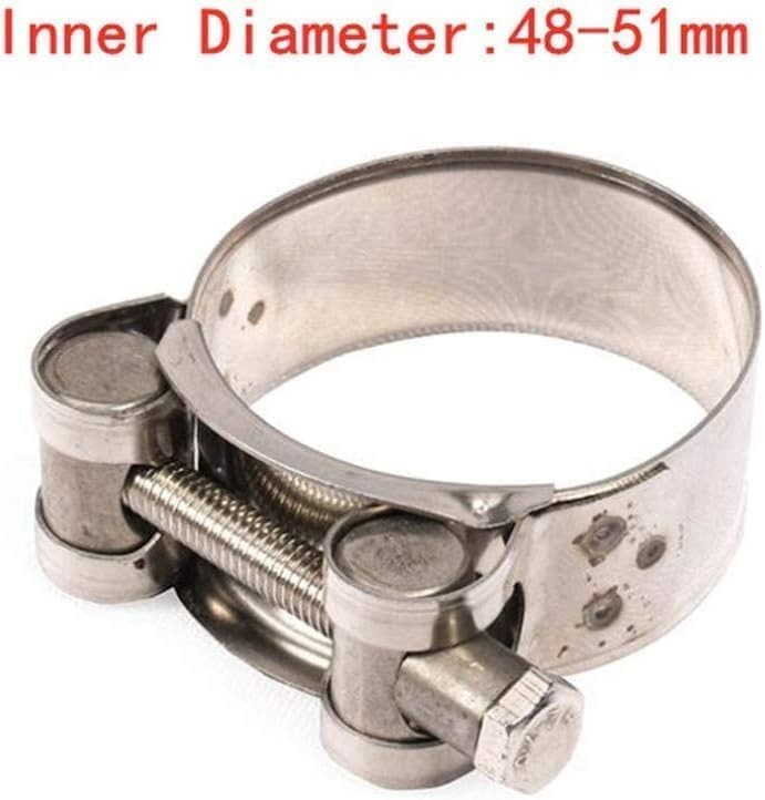2Pcs Exhaust Clamp Stainless Steel Exhaust Band Clamp Replacement for Motorcycle