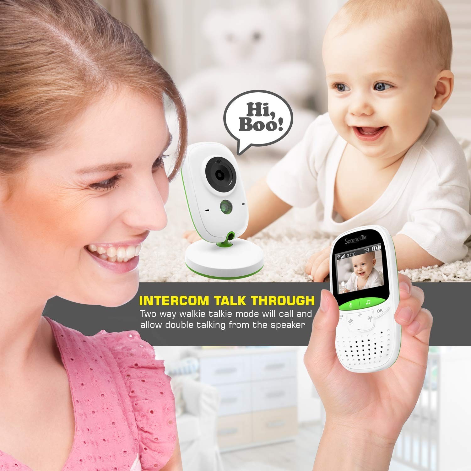 SereneLife USA Video Baby Monitor – Upgraded 850’ Wireless Long Range Came