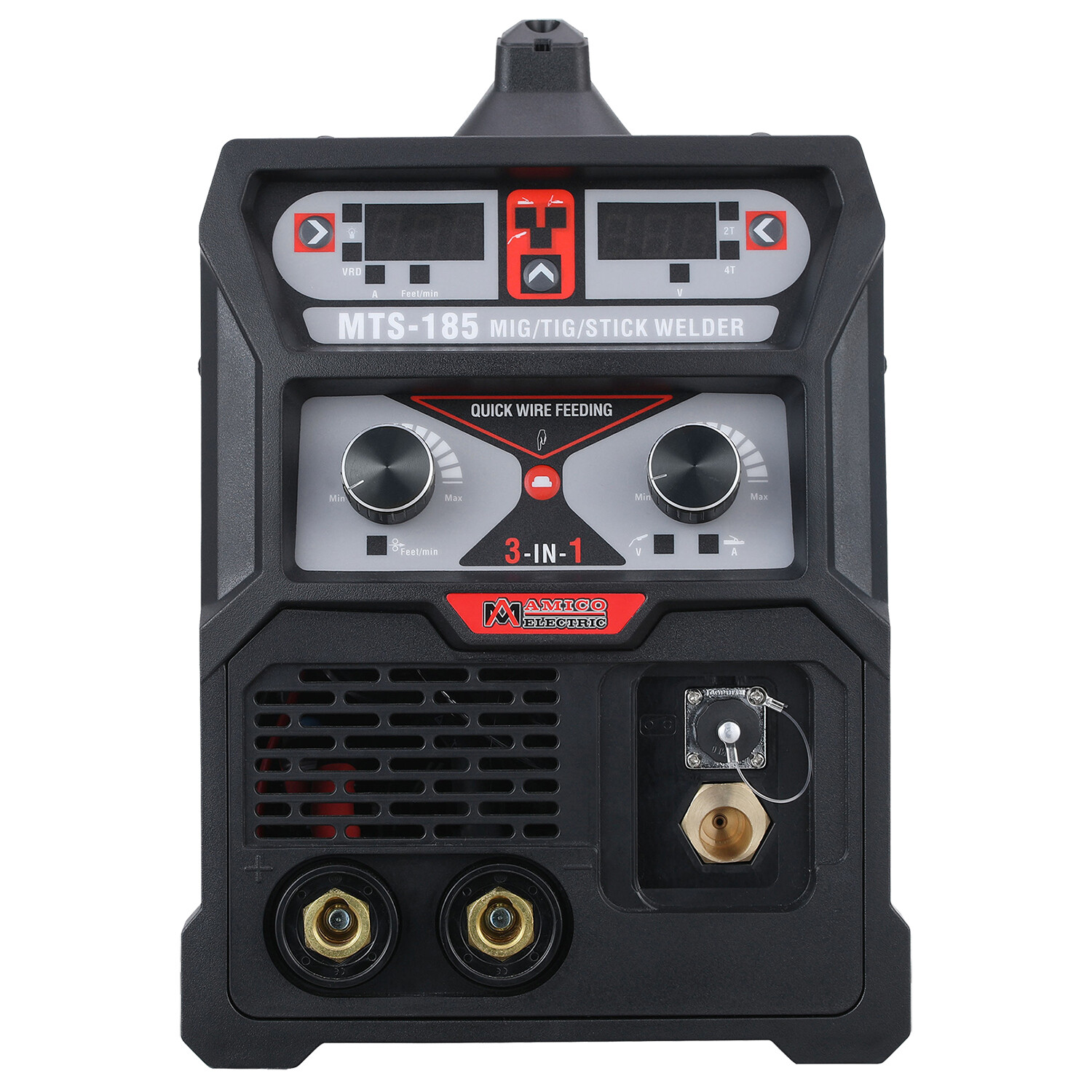 AMICO MTS-185, 185 Amp MIG Flux TIG Stick Arc 3-in-1 Welder, Spool Gun SPG15180