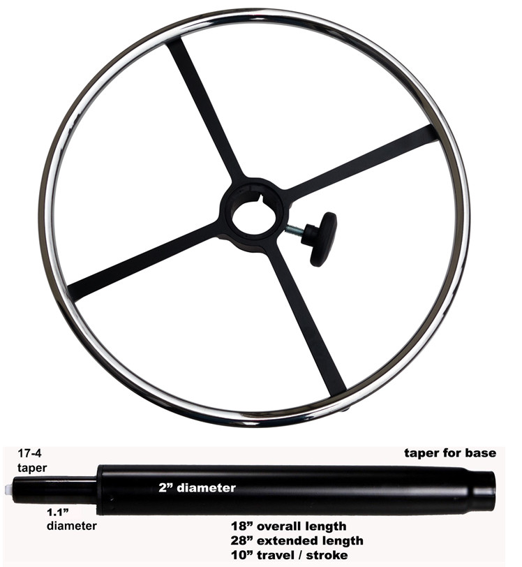 Drafting Stool Counter Chair Kit 18″ Diameter Foot Ring Rest 10″ Stroke Cylinder