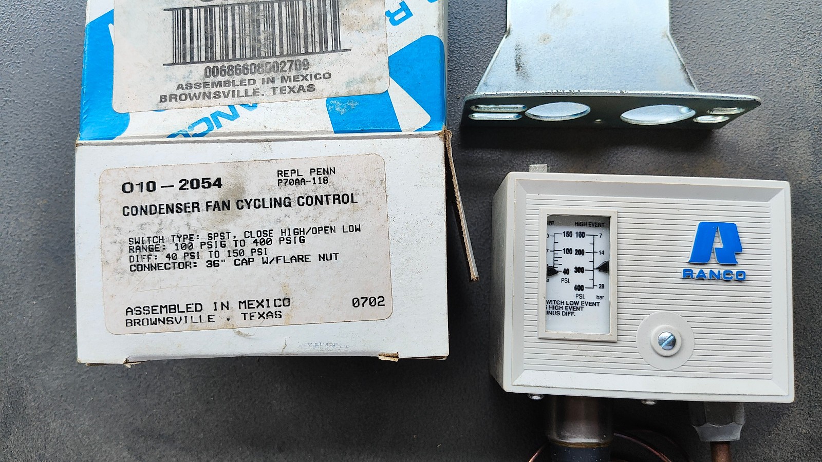 Ranco High Pressure Fan Cycling Control 010-2054 NOS