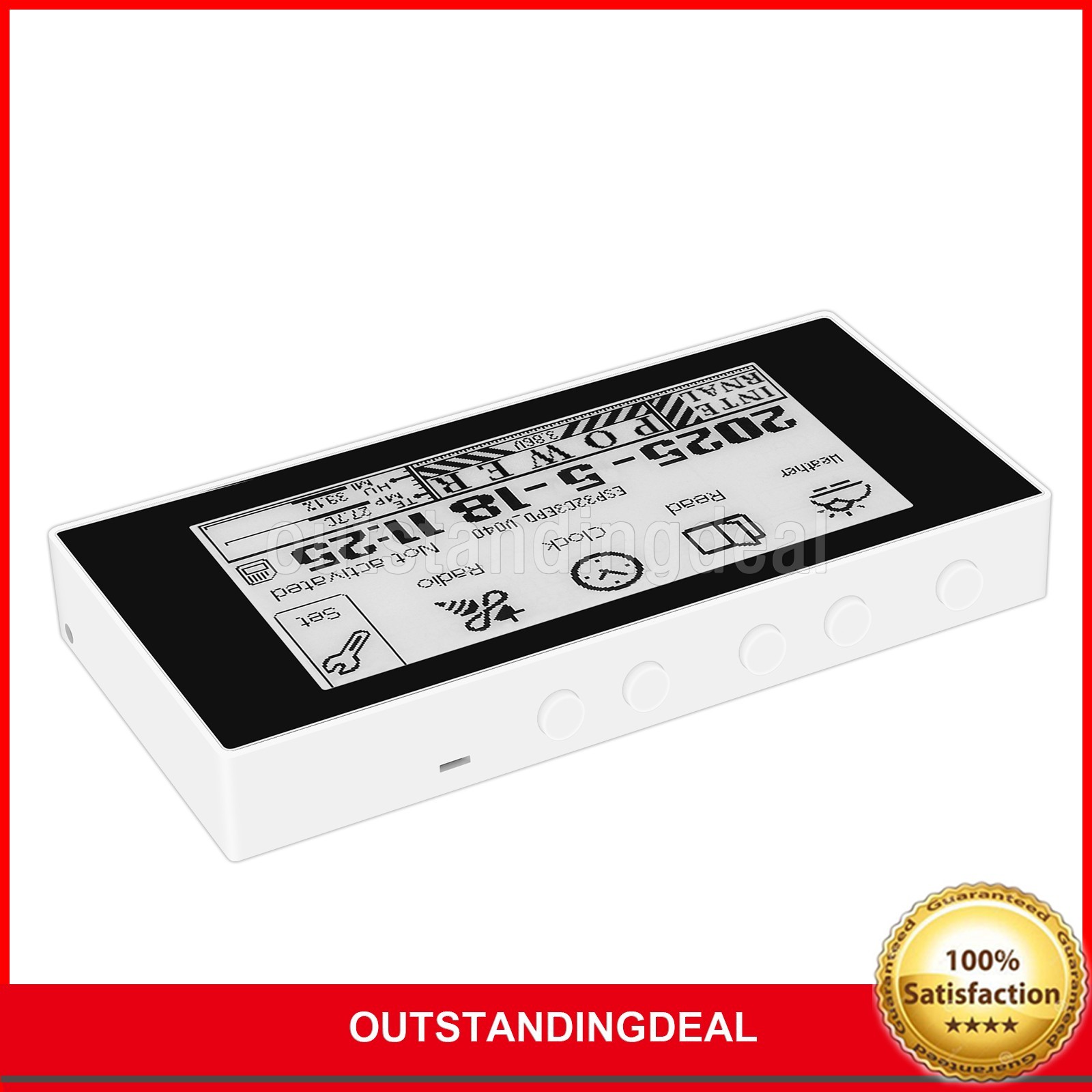 HAMGEEK RW01 Mini E-Ink Reader E-Book Reader (Black Panel) for Weather Clock