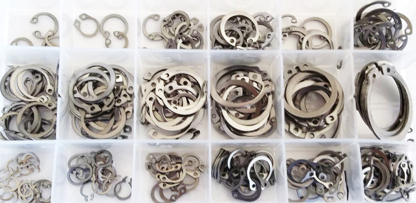 225pc GOLIATH INDUSTRIAL SSSR225 STAINLESS STEEL SNAP RING ASSORTMENT