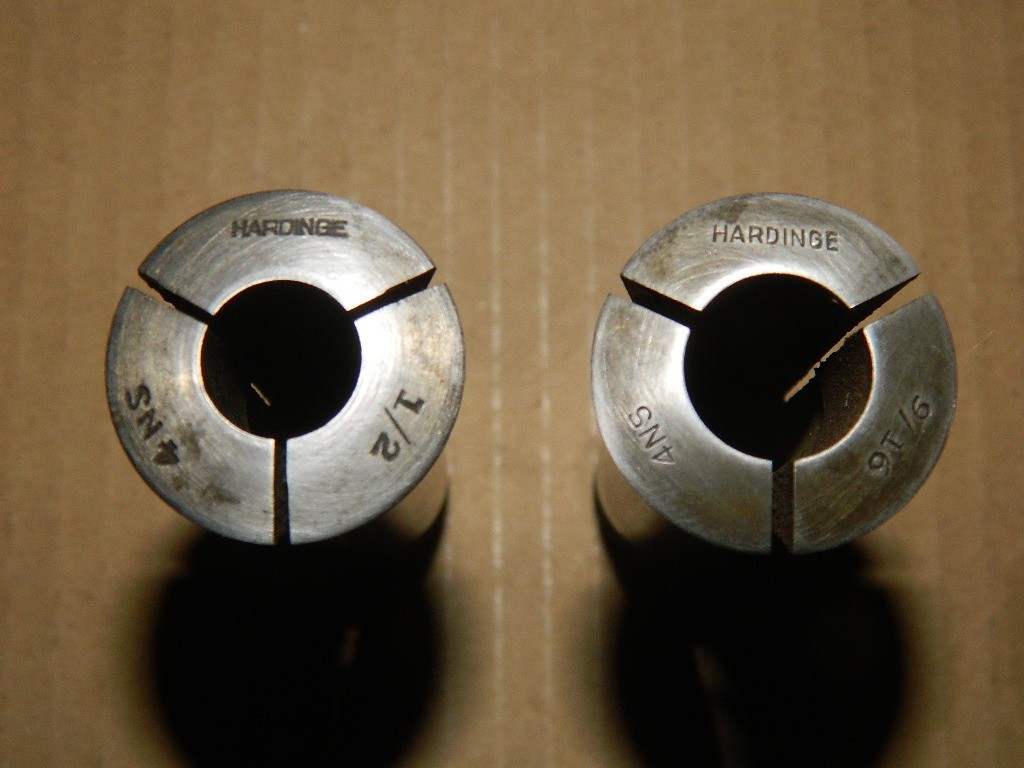 Lot of 2 Hardinge Collets 4NS 1/2″ and 4NS 9/16″