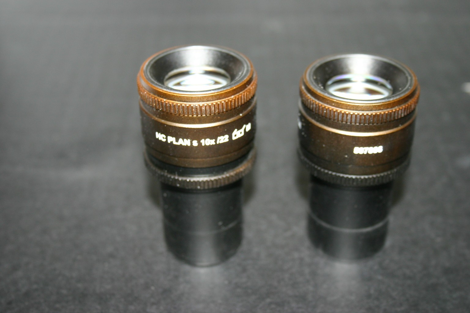 Pair Leica 507806 HC Plan 10X/22 HiPt M Eyepieces for Stereozoom Microscope Exc