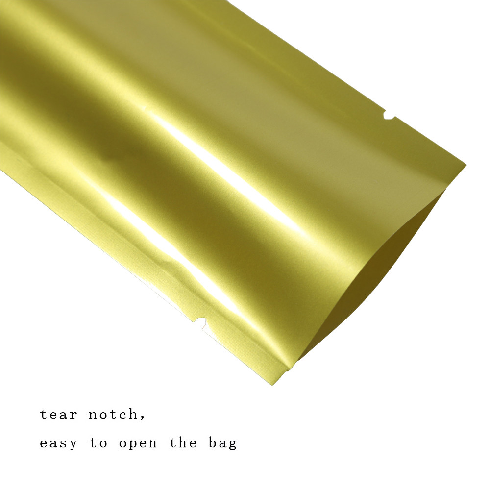 2.25×7.75in Foil Gold Tobacco Packing Heat Sealable Bag w/ Oval Window N02