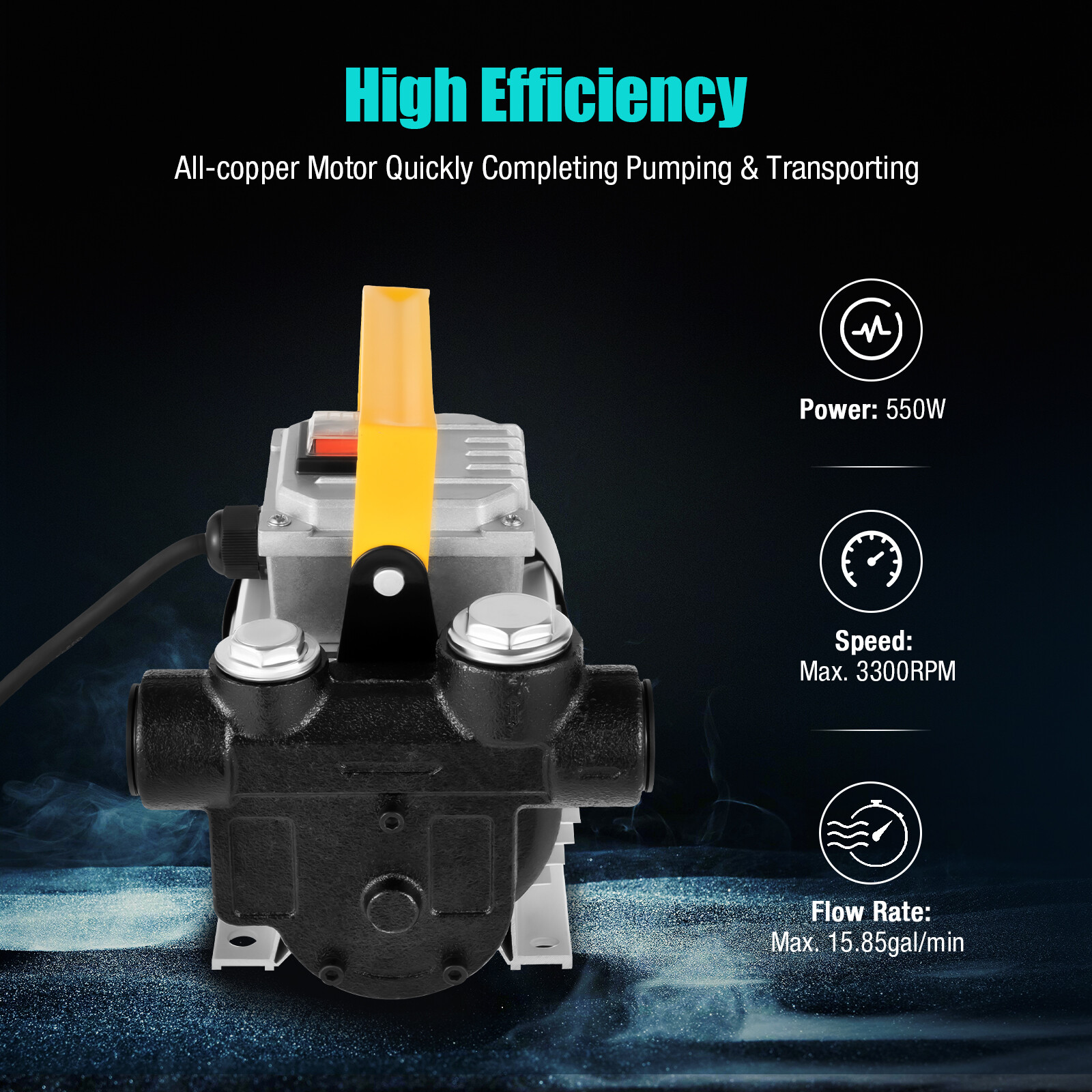 110V Motor Oil Fuel Fluid Extractor Electric Transfer Pump Self Priming