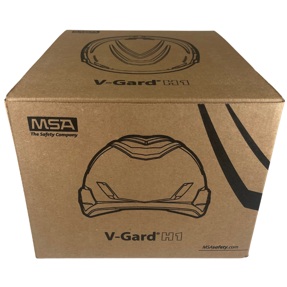 MSA V-Gard H1 EN50365 Adjustable White Safety Helmet with Chin Strap