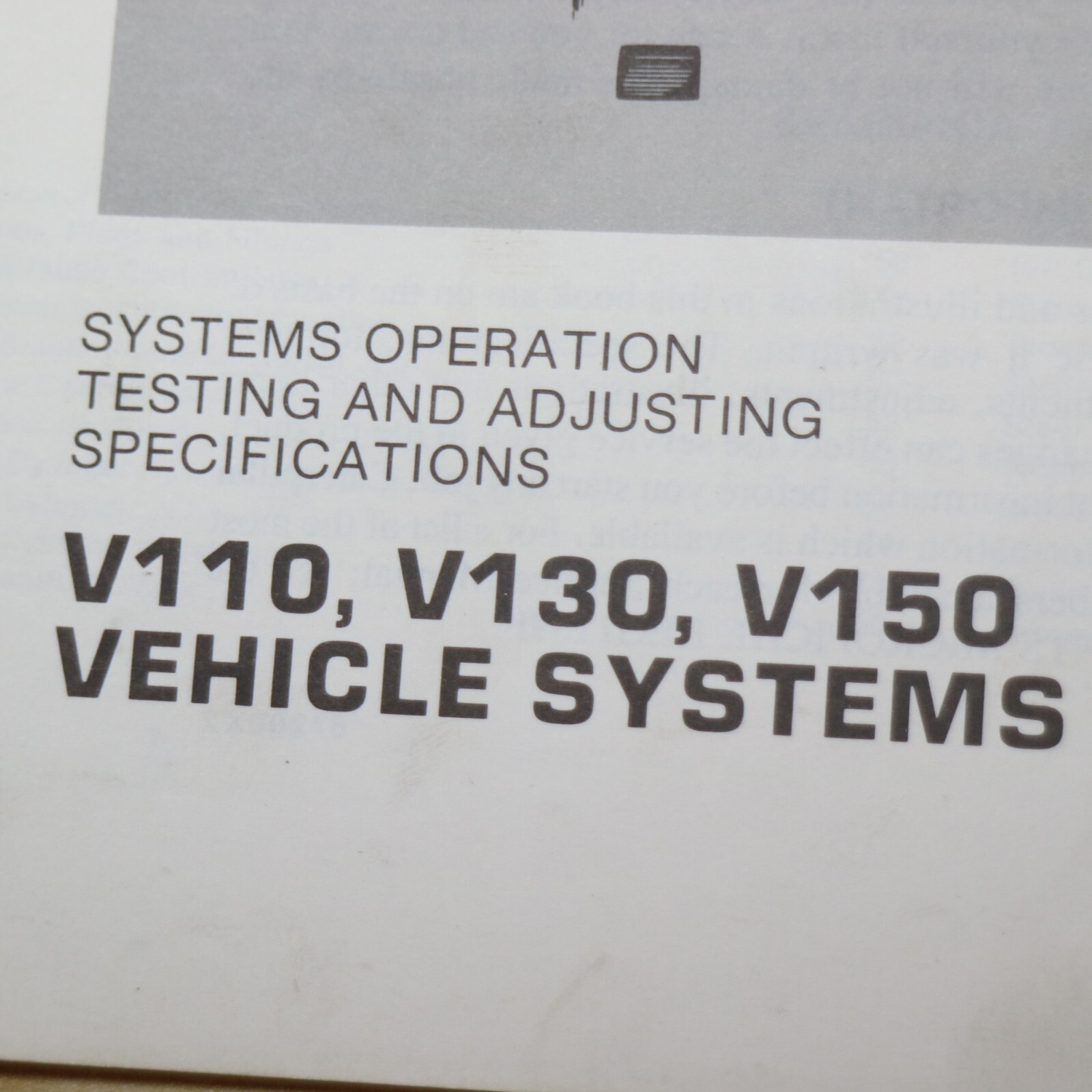 CAT Caterpillar V110 V130 V150 Forklift Shop Service Systems Manual book testing