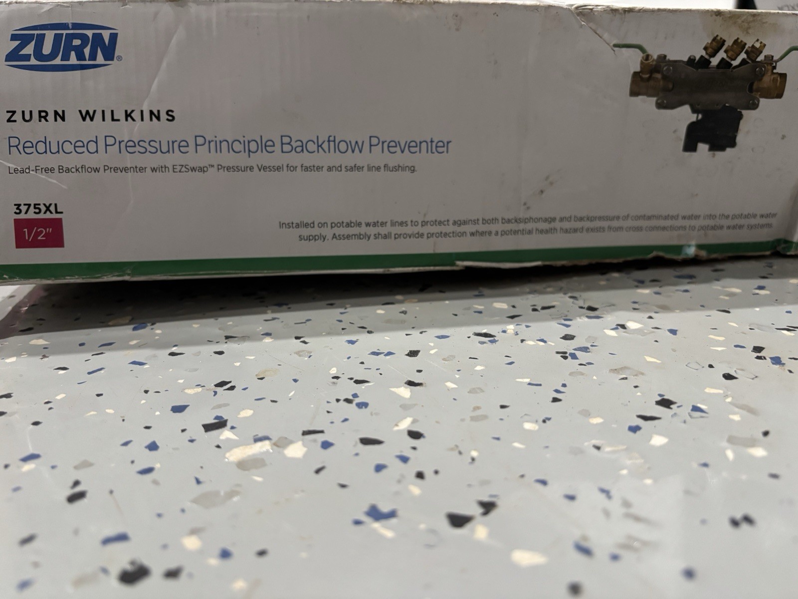 Zurn Wilkins 375XL Reduced Pressure Zone Backflow Preventer 1/2 in Manual Valve