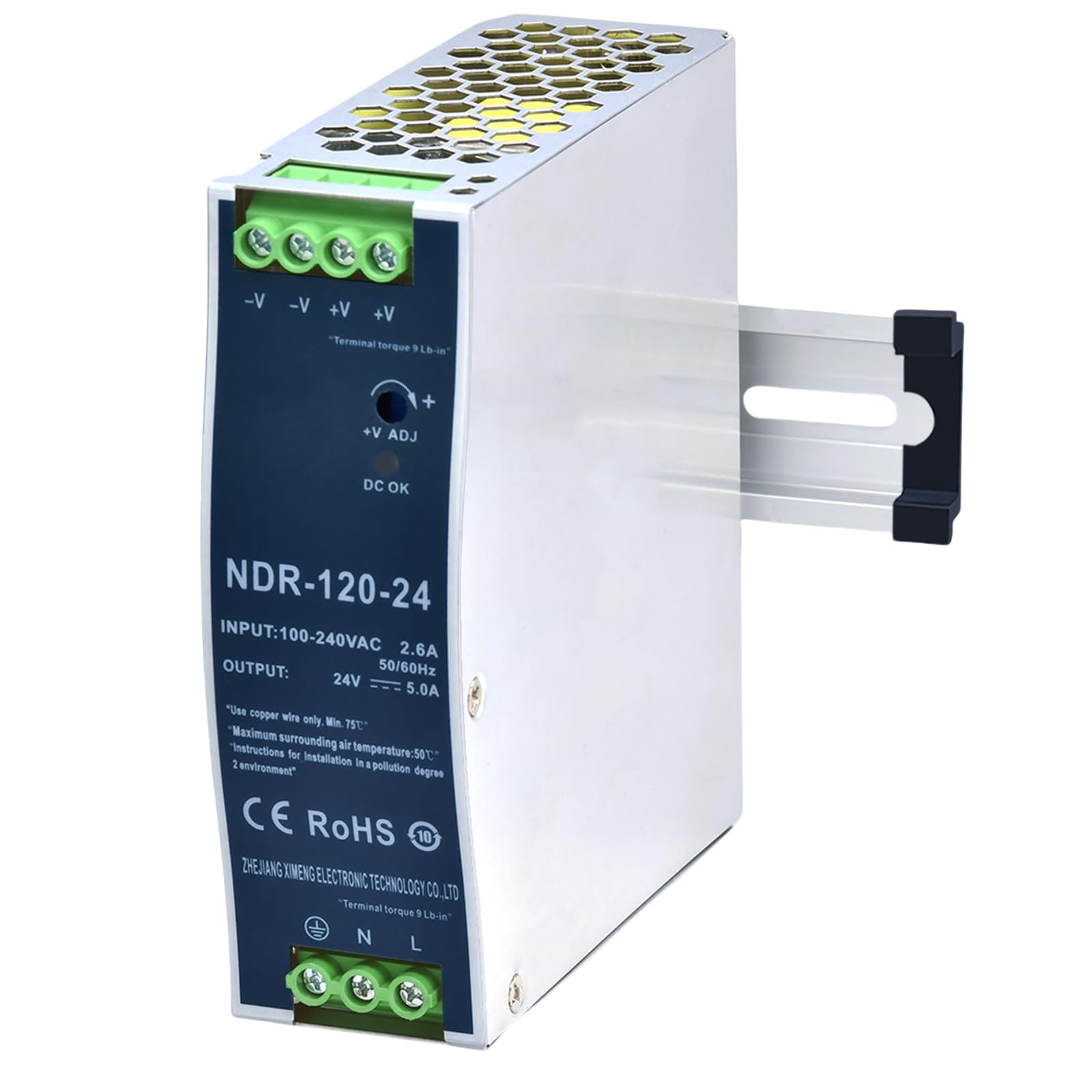 24VDC Power Supply NDR 120W DIN Rail Power Supply Switch Switching Converter …