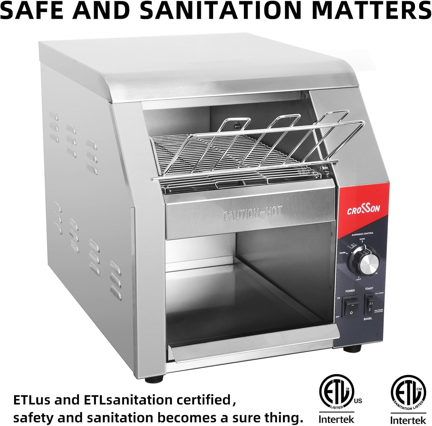 High-Speed ETL Listed Conveyor Toaster for Cafes & Restaurants, 450 Pcs/Hr